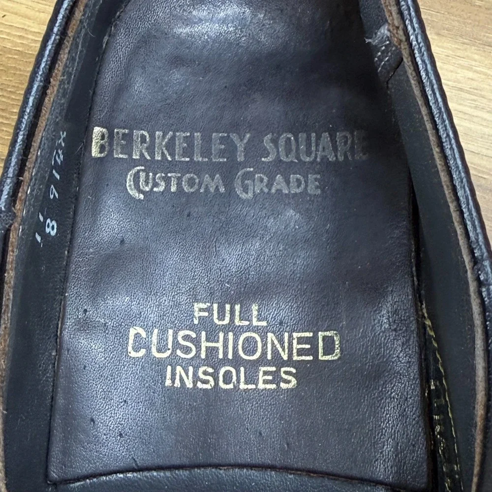 Berkeley Square‎ Custom Grade Mens 11 B/AA Black Leather Dress Shoes Oxfords